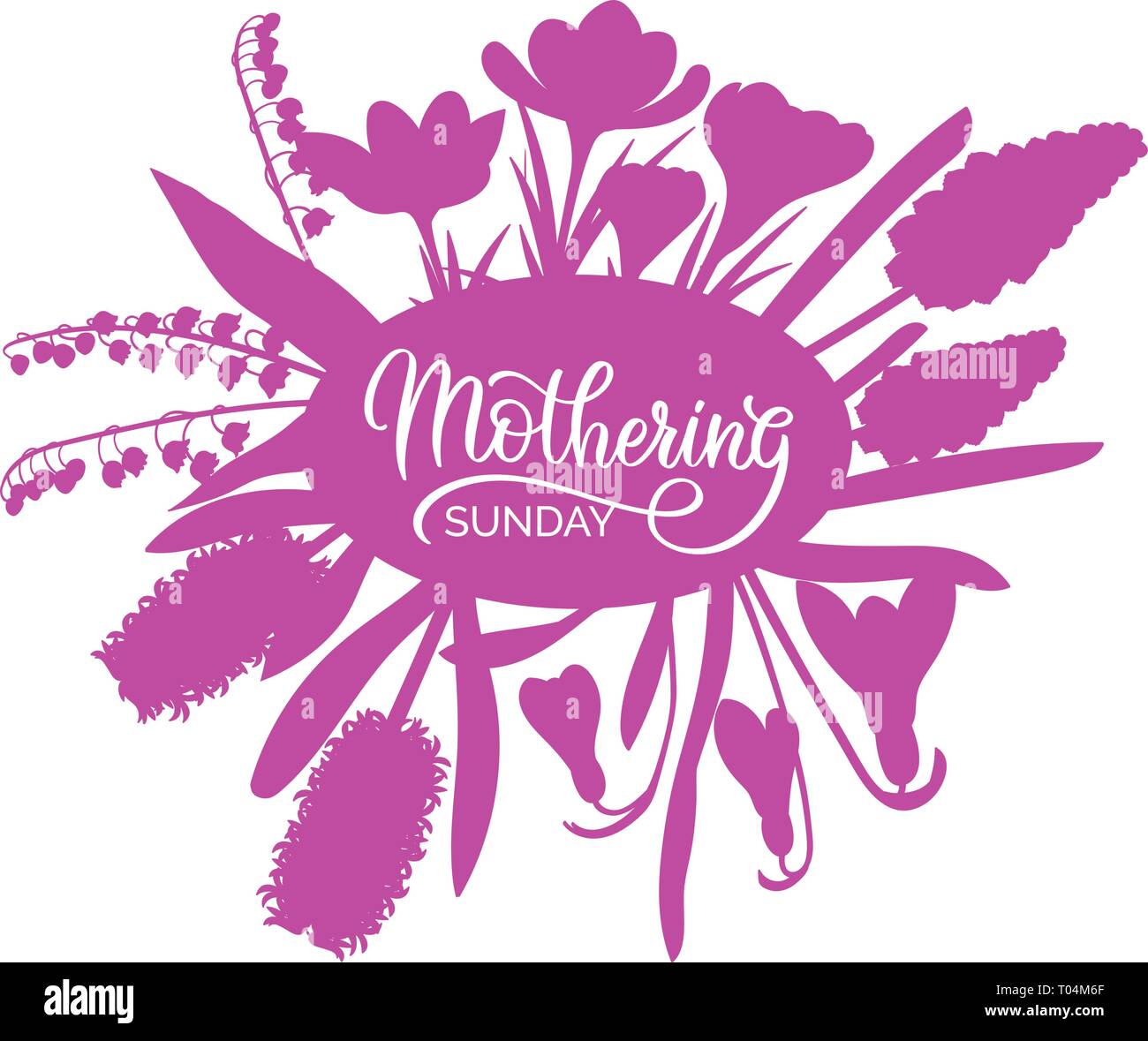 Das Bemuttern Sonntag Text - Typografie, Schrift, Kalligraphie, Vector Illustration für Grußkarten, Poster, Banner, Flyer, Print, Web. Eine Farbe s Stock Vektor