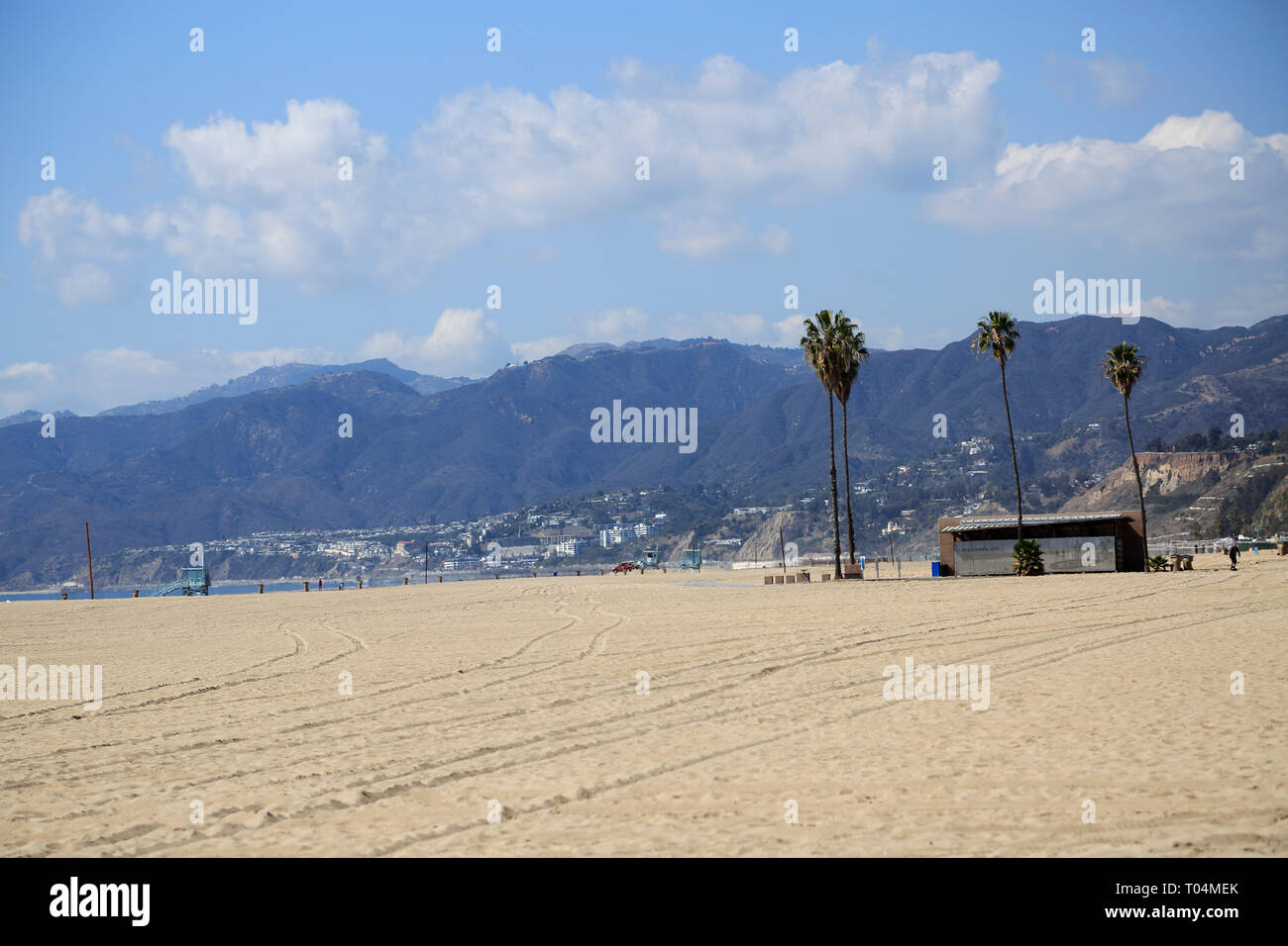 Beach, Santa Monica, Malibu Berge, Los Angeles, Kalifornien, USA Stockfoto