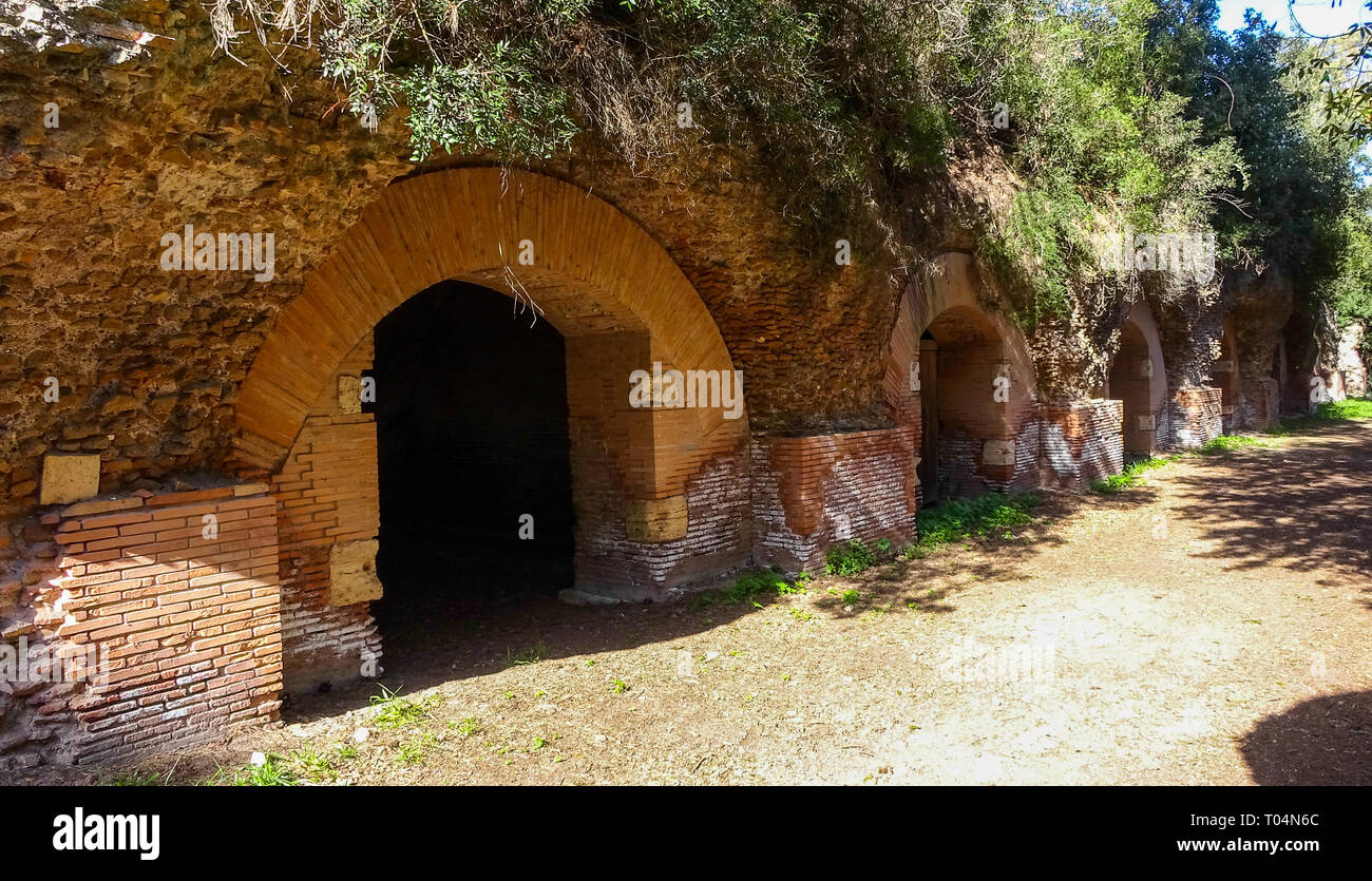 Portus war eine große künstliche Hafen des Antiken Roms. An der Mündung des Tiber gelegen. Stockfoto