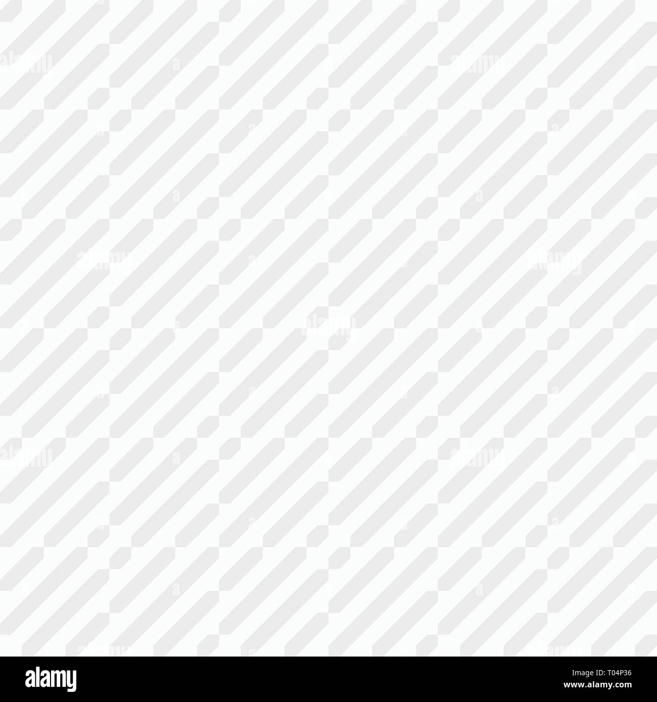 Zusammenfassung nahtlose Muster. Regelmäßig wiederholte geometrische Formen. Parallele diagonale Streifen. Weiße und graue geometrische Struktur. Vector Hintergrund. Stock Vektor