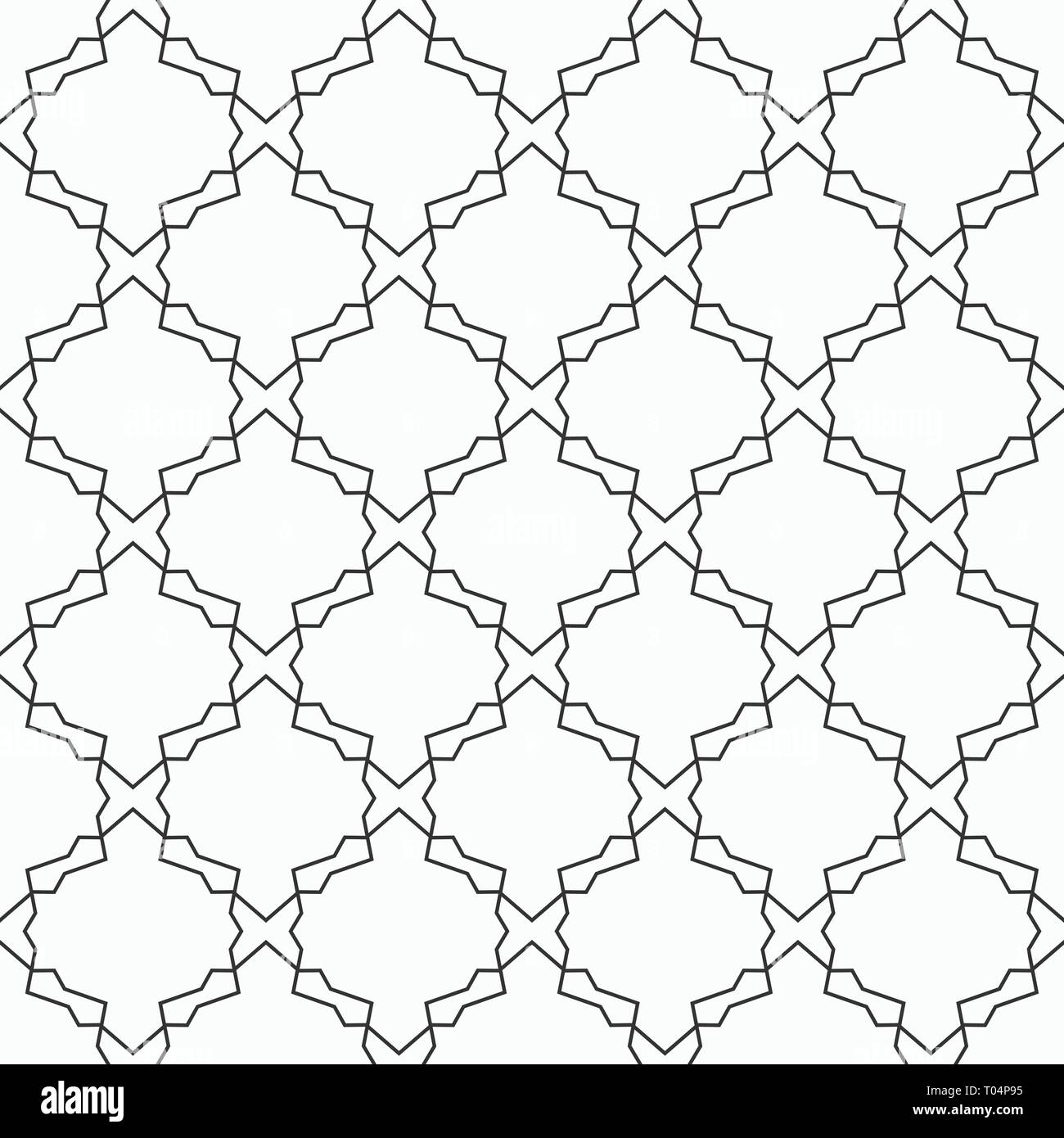 Zusammenfassung nahtlose Muster aus sich kreuzenden geometrische Formen. Geometrische Gitter. Lineare Stil. Vector Hintergrund. Stock Vektor