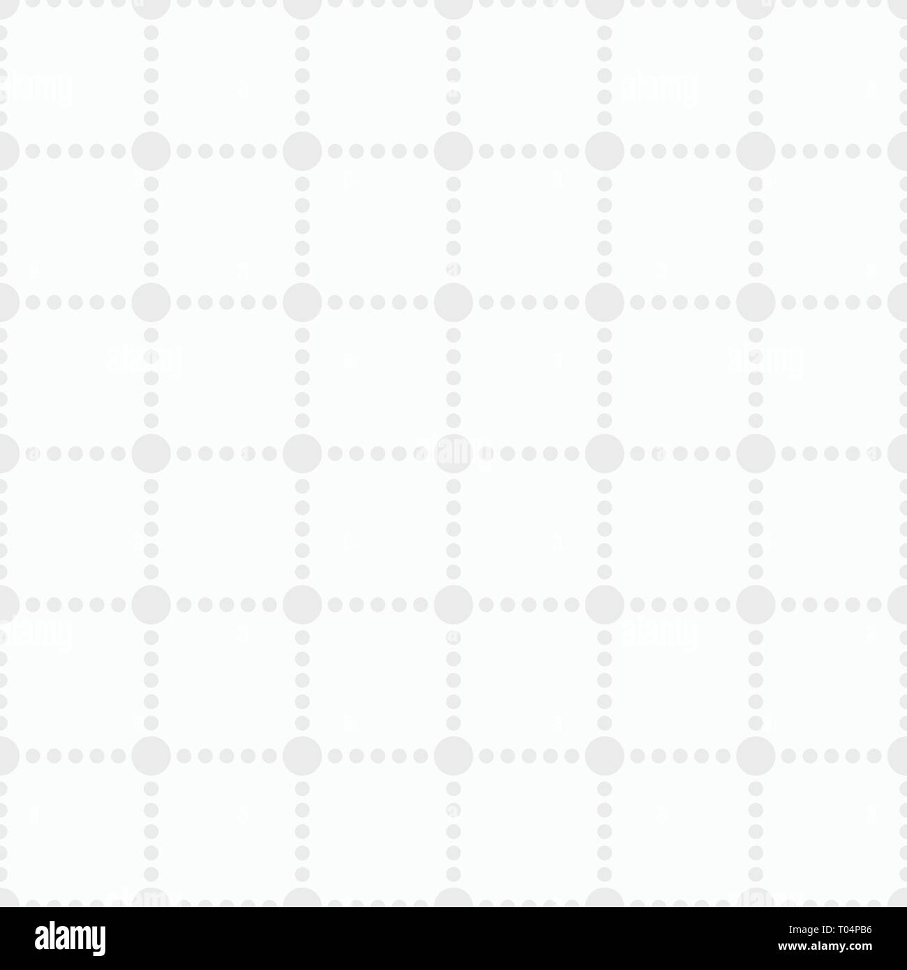Zusammenfassung nahtlose Muster ofdotted Quadrate. Einfache geometrische Hintergrund. Moderne, elegante Textur. Textur. Gitter. Weiß und Grau. Stock Vektor