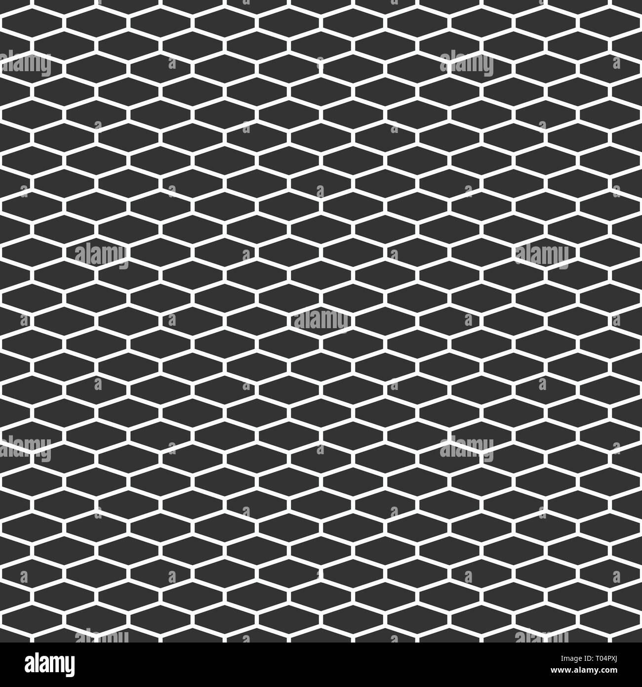 Zusammenfassung nahtlose Muster der langgestreckten Sechsecks Fliesen. Hexagonal grid Design. Geometrische Tapeten. Fliesen Motiv. Lineare Stil. Länglich sechseckige Netz. Stock Vektor