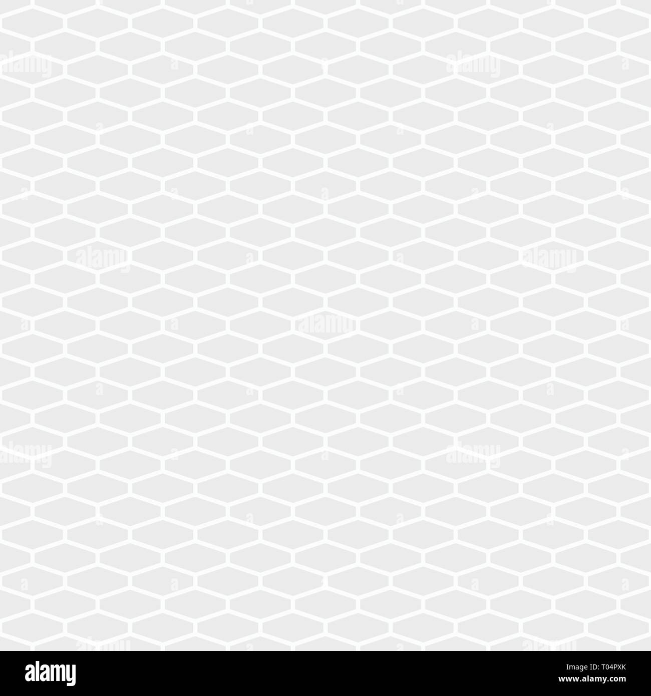 Zusammenfassung nahtlose Muster der langgestreckten Sechsecks Fliesen. Weiße und graue geometrische Struktur. Hexagonal grid Design. Geometrische Tapeten. Fliesen Motiv. Stock Vektor