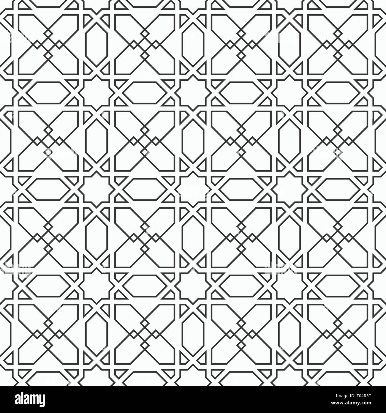 Orientalische nahtlose Muster. Lineare Stil. Islamischen Stil. Geometrische Gittermuster. Vector Hintergrund. Stock Vektor