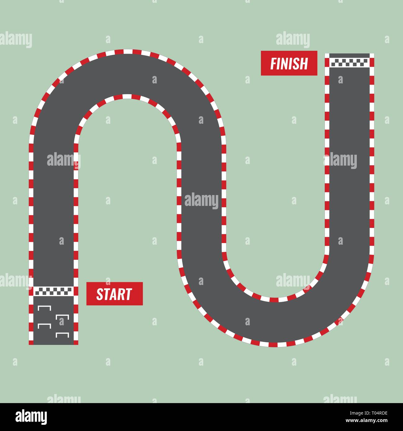 Vector Racing Hintergrund der Ansicht von oben. Start- oder Enddatum auf kart Rennen. Abstrakte Konzept grafische Element Stock Vektor