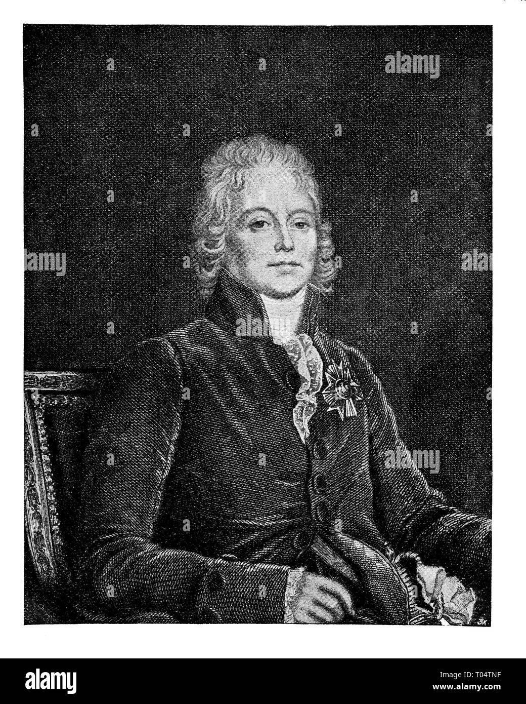 Charles Maurice de Talleyrand-Périgord, Digital verbesserte Reproduktion von Illustrierter Überblick über das Leben der Menschheit im 19. Jahrhundert, 1901 edition, Marx Verlag, St. Petersburg. Stockfoto