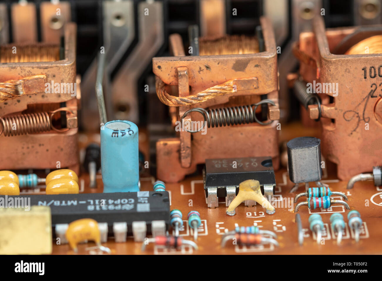 In der Nähe von elektronischen Gerät Komponente Hintergrund. Stockfoto