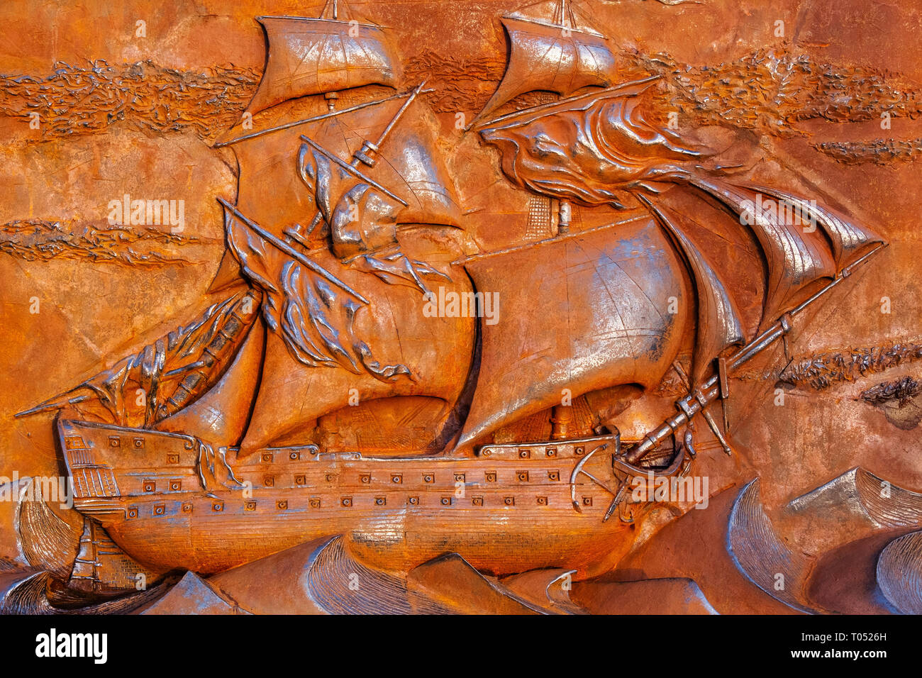 Die Schlacht von Trafalgar Skulptur. Santander. Kantabrien, Spanien. Europa Stockfoto