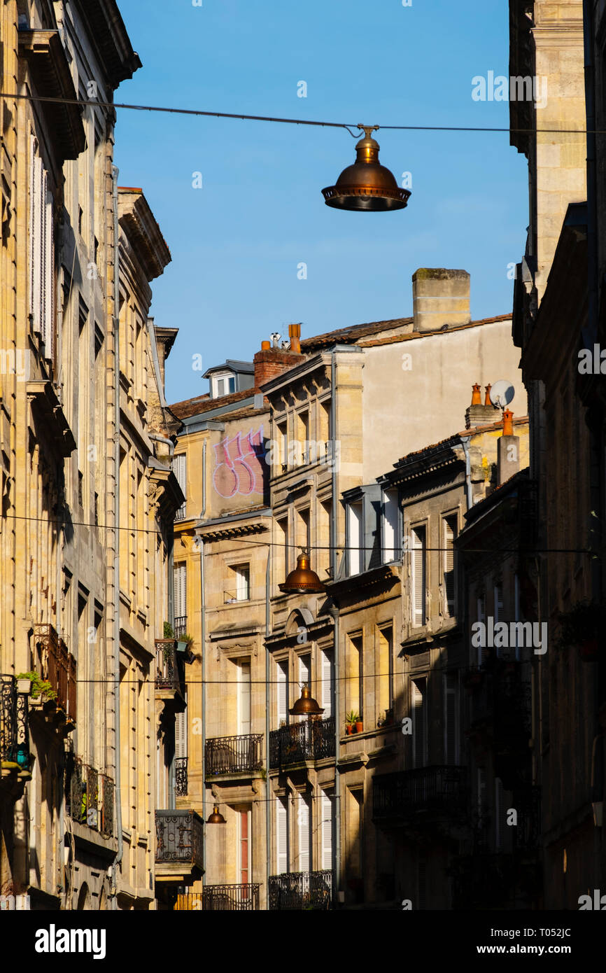 Gebäude in der Altstadt von Bordeaux. Region Aquitanien, Gironde Abteilung. Frankreich Europa Stockfoto