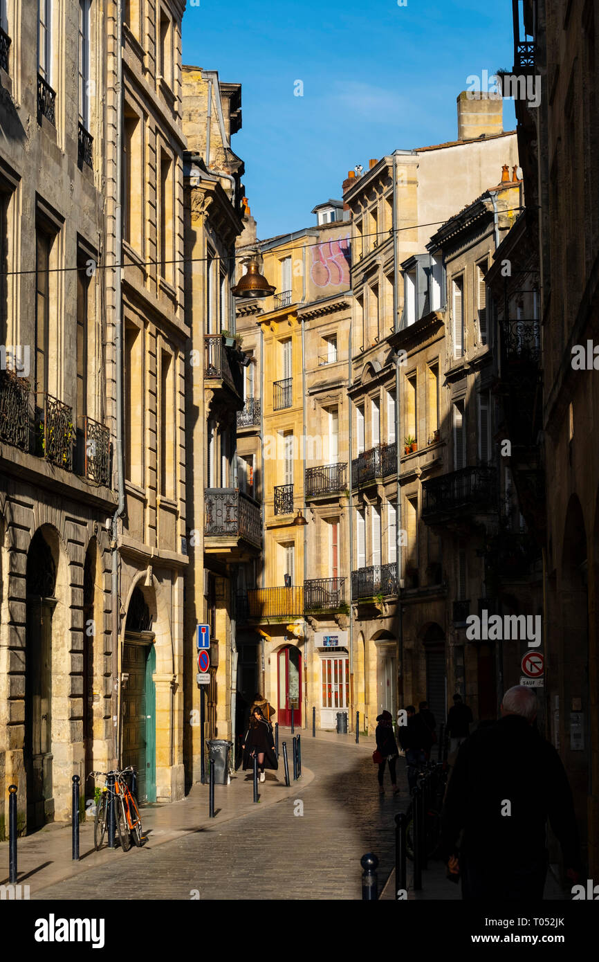 Gebäude in der Altstadt von Bordeaux. Region Aquitanien, Gironde Abteilung. Frankreich Europa Stockfoto