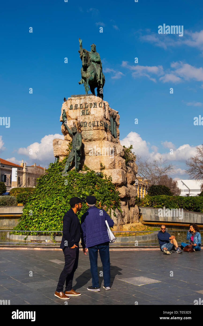 Denkmal von König Jaime I, der Eroberer, Enric Clarasó, 1927, Plaza de España. Palma de Mallorca. Mallorca, Balearen, Spanien Europa Stockfoto