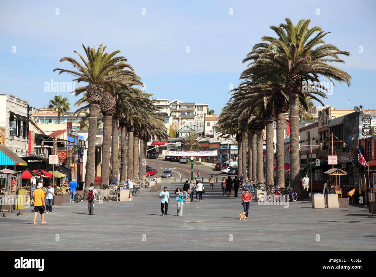Pier Avenue, Hermosa Beach, Los Angeles, Kalifornien, USA Stockfoto
