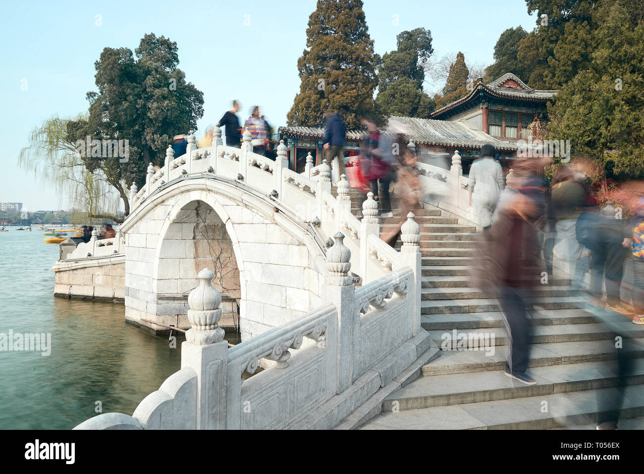 Brücke im Beihai Park Peking Stockfoto