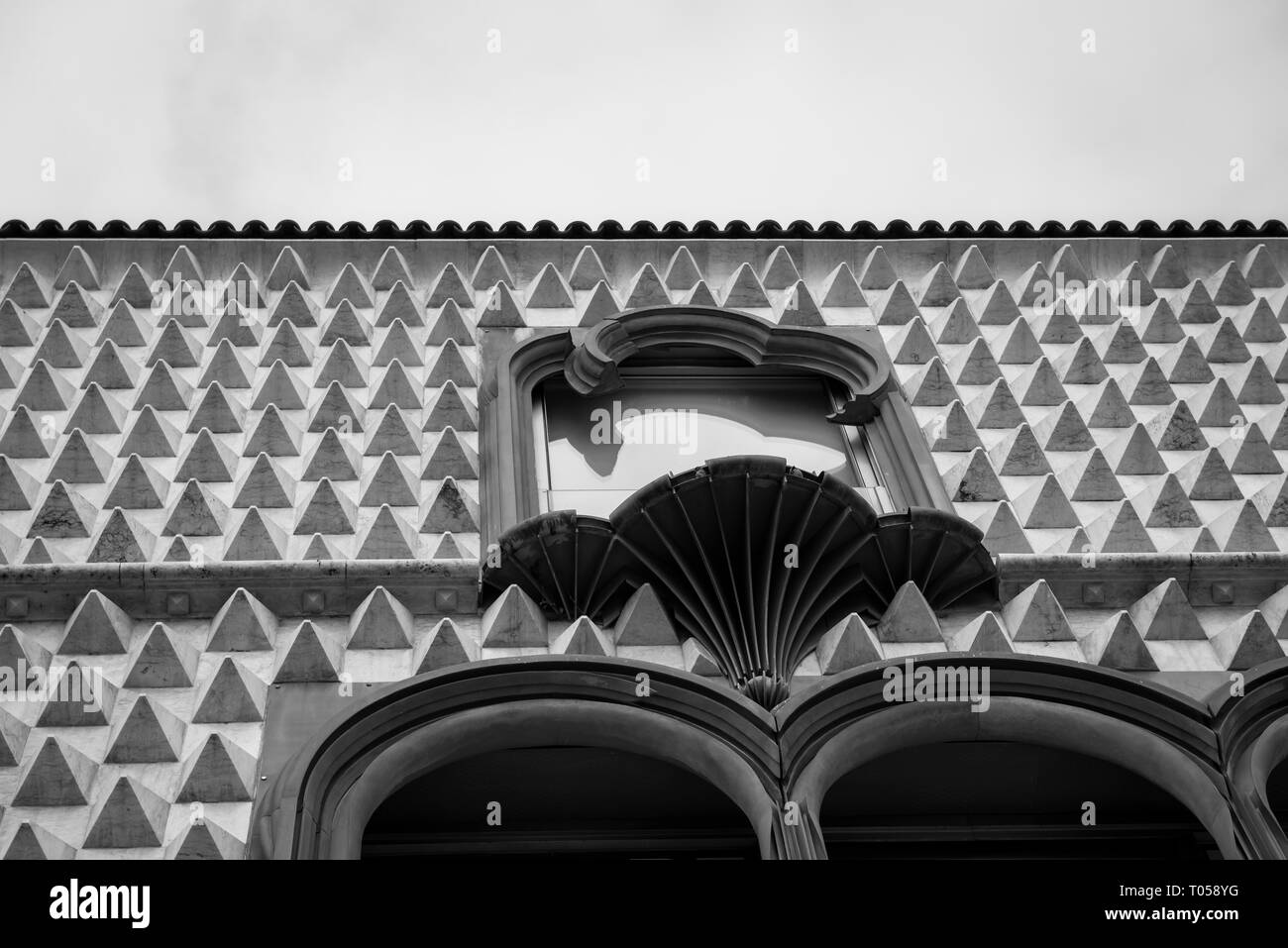 Die interessante Fassade der Casa Dos Bicos Literarische Museum, Lissabon, Portugal Stockfoto