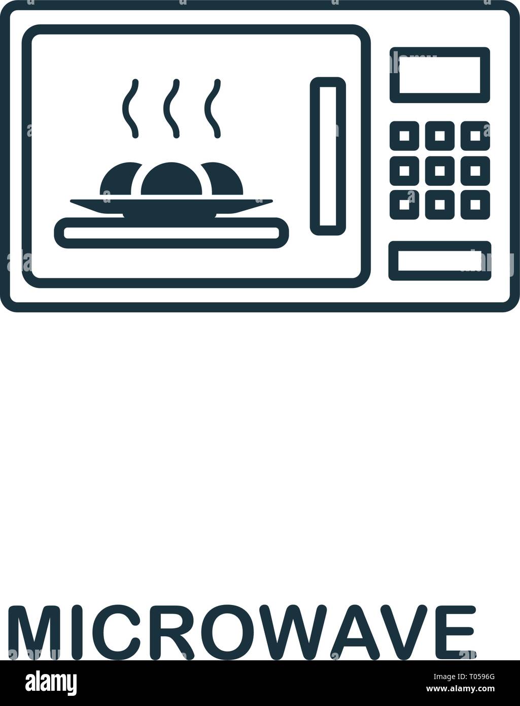 Mikrowelle Symbol. Dünne Design von Haushalt icons Collection. Creativemicrowave Symbol für Web Design, Anwendungen, Software, drucken Stock Vektor