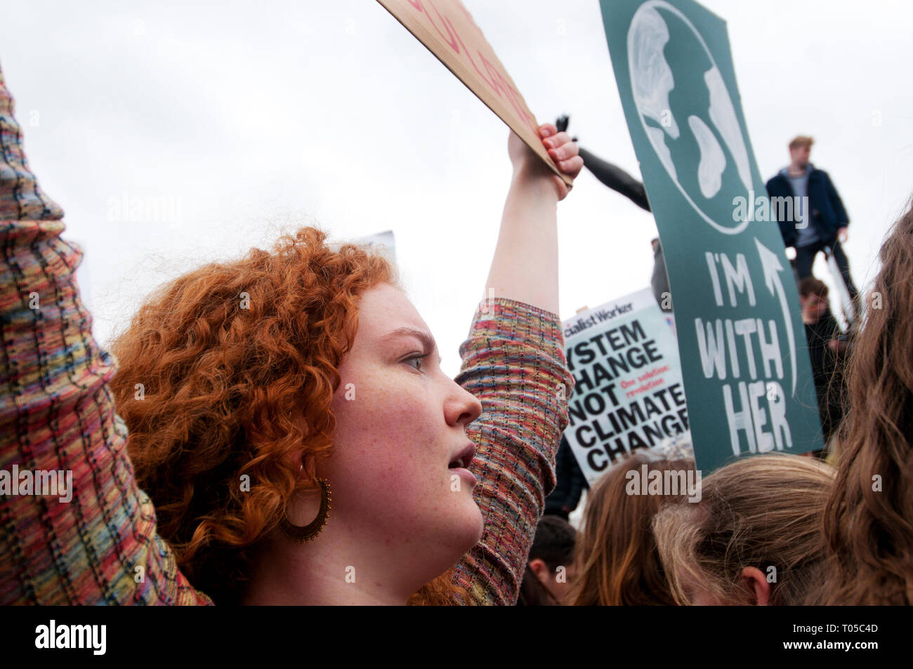 London. Schüler Streik für Klimawandel, Teil einer globalen Aktion. Stockfoto