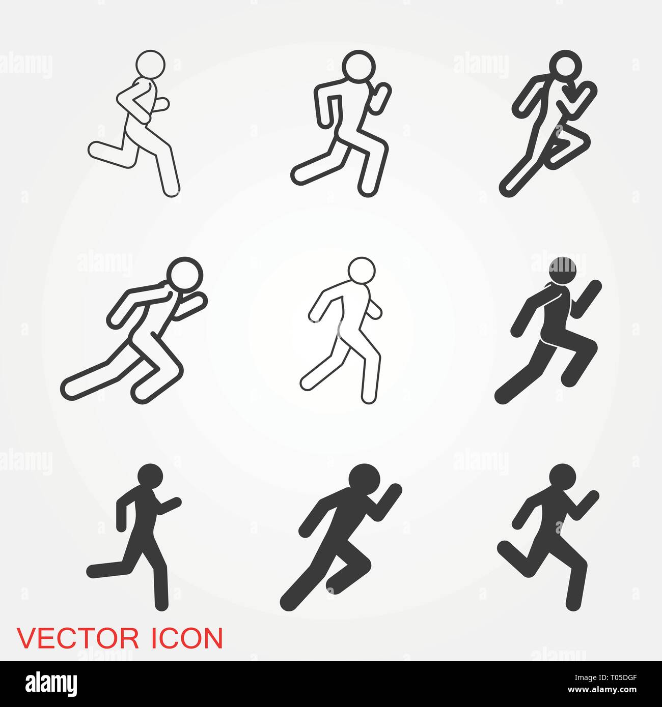 Ausführen von Symbol vektor Symbol Stock Vektor
