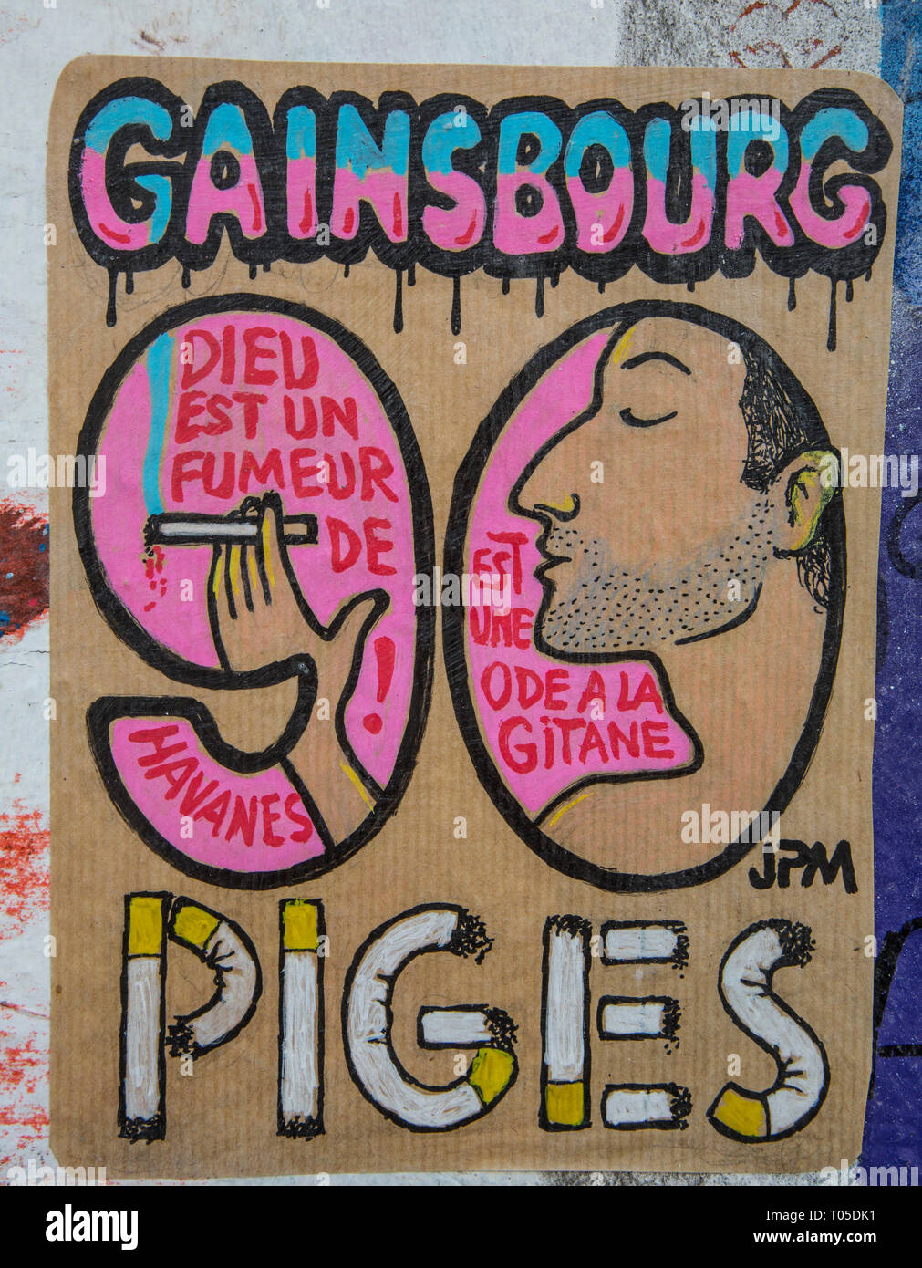 Haus von Serge Gainsbourg IN PARIS, mit Graffiti zu GAINSBOURG GEWIDMET Stockfoto