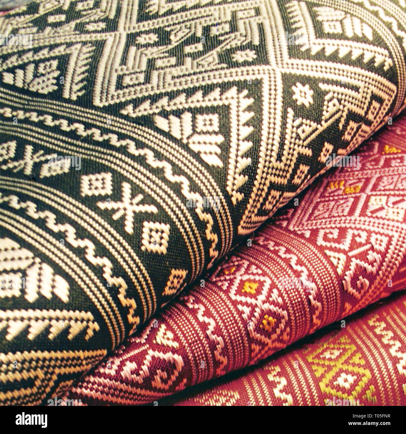 Thai Silk Pattern und Design Stockfoto