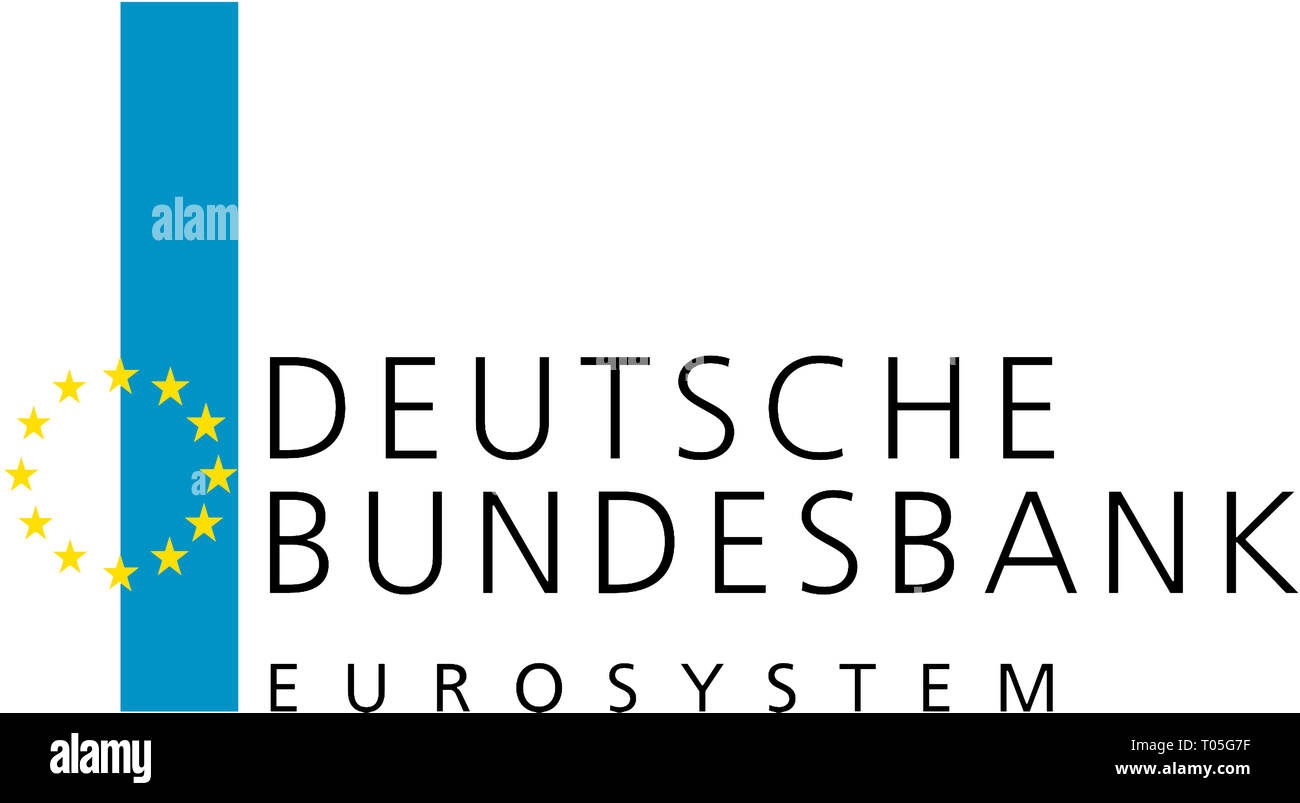 Comapny Logo der Deutschen Bundesbank in Frankfurt am Main. Stockfoto