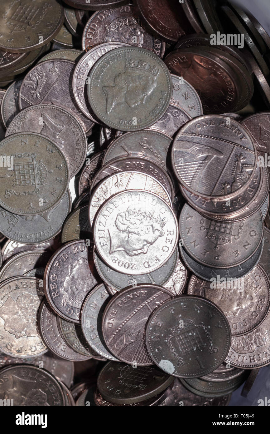 Volle Beutel mit 2 p coints Stockfoto