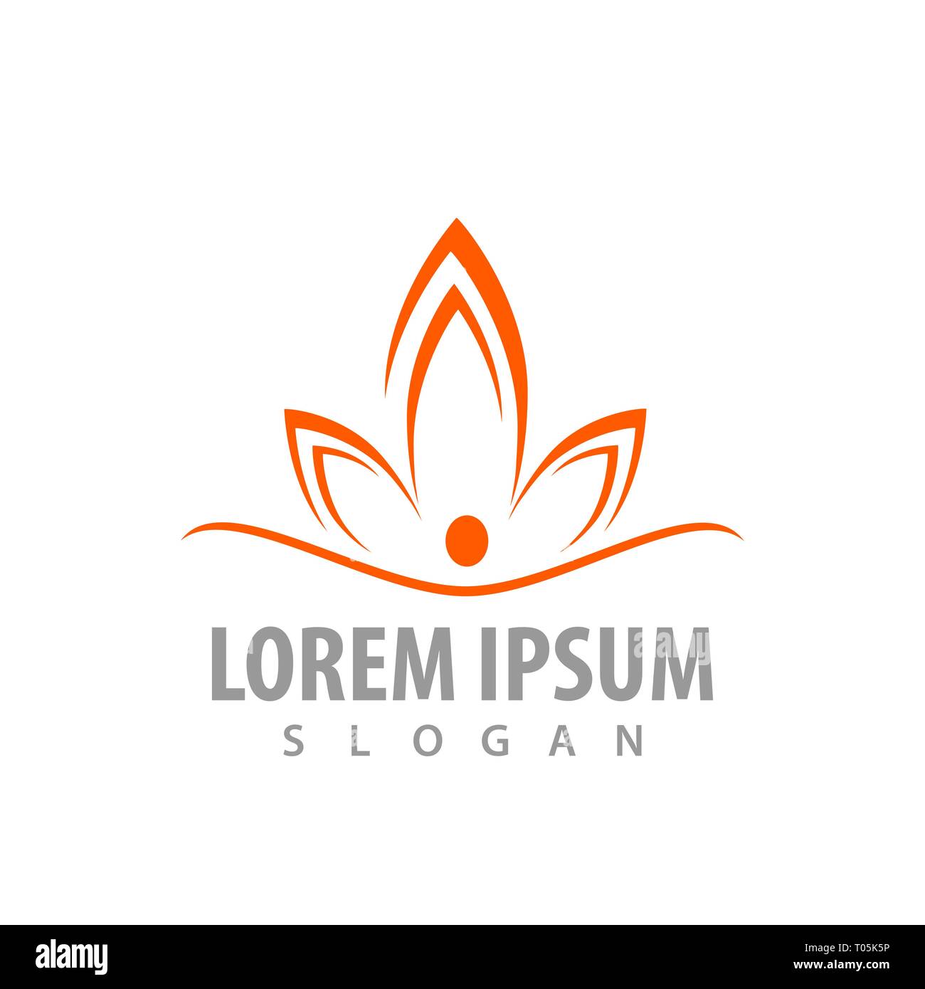 Lotus Flower orange Farbe Konzept Design. Symbol grafische Vorlage element Stock Vektor