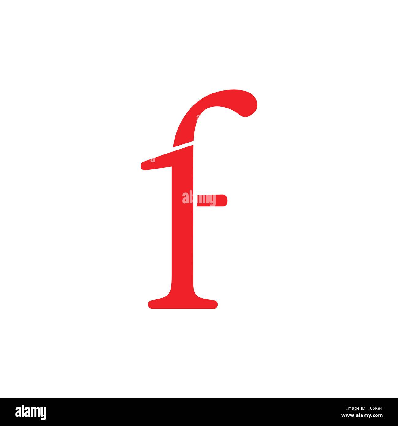 Nummer eins f einfaches Logo Vektor Stock Vektor