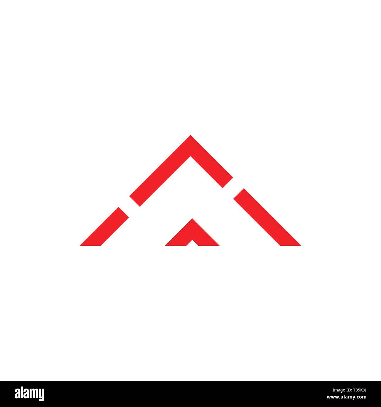 Einfaches Dreieck Linie Pfeile logo Vektor Stock Vektor
