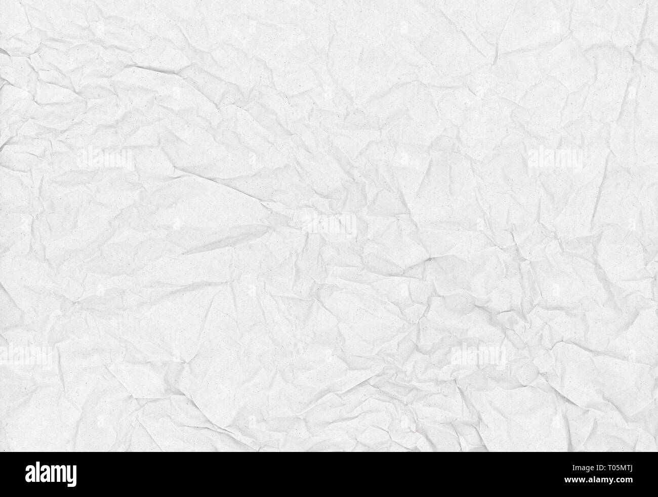 Weiße zerknittertes Papier Textur Hintergrund Stockfoto