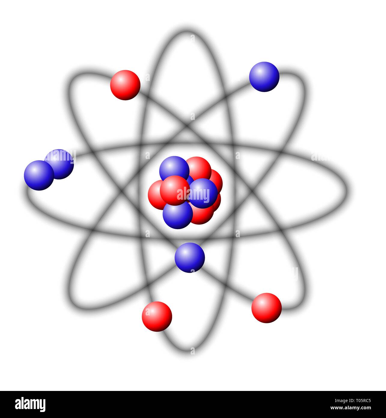Atom-Abbildung auf weißem Hintergrund Stock Vektor