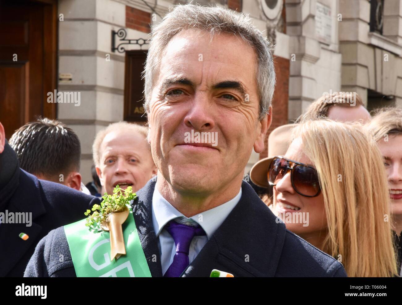 London, Großbritannien. 17 Mär, 2019. James Nesbitt. St. Patrick's Day Parade, Piccadilly, London.UK Credit: michael Melia/Alamy leben Nachrichten Stockfoto