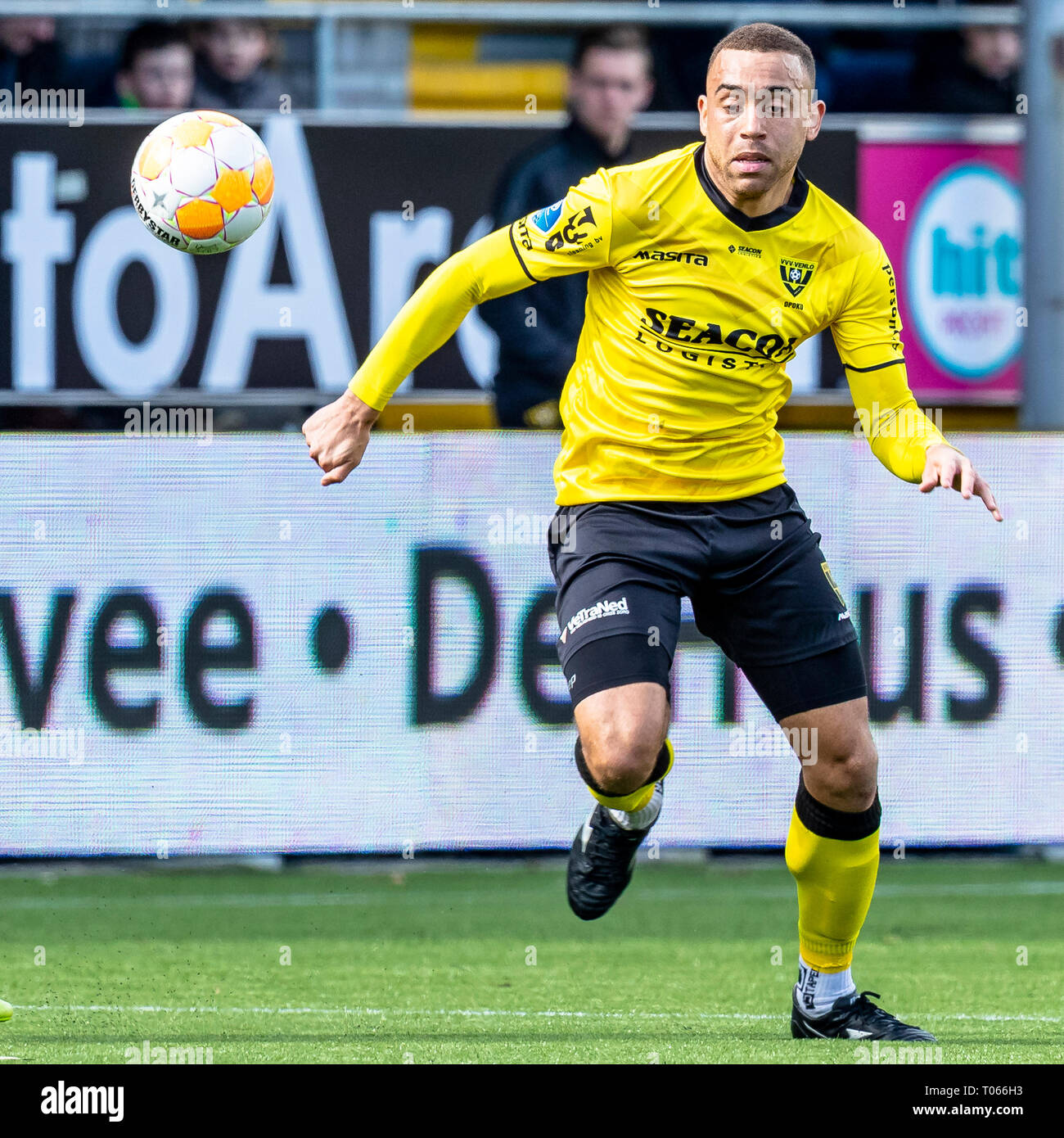 VENLO, Niederlande, 17-03-2019, Fußball, VVV Stadion De Koel, niederländischen Eredivisie, Saison 2018/2019, VVV Venlo player Johnatan Opoku, während des Spiels VVV-PSV, Endstand: 0-1 Stockfoto
