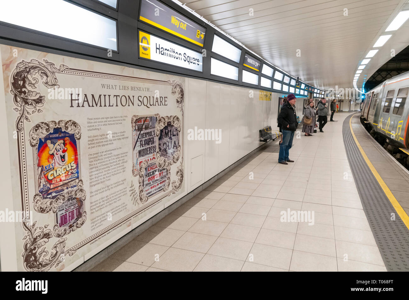 Merseyrail Hamilton Square Station Plattform Stockfoto