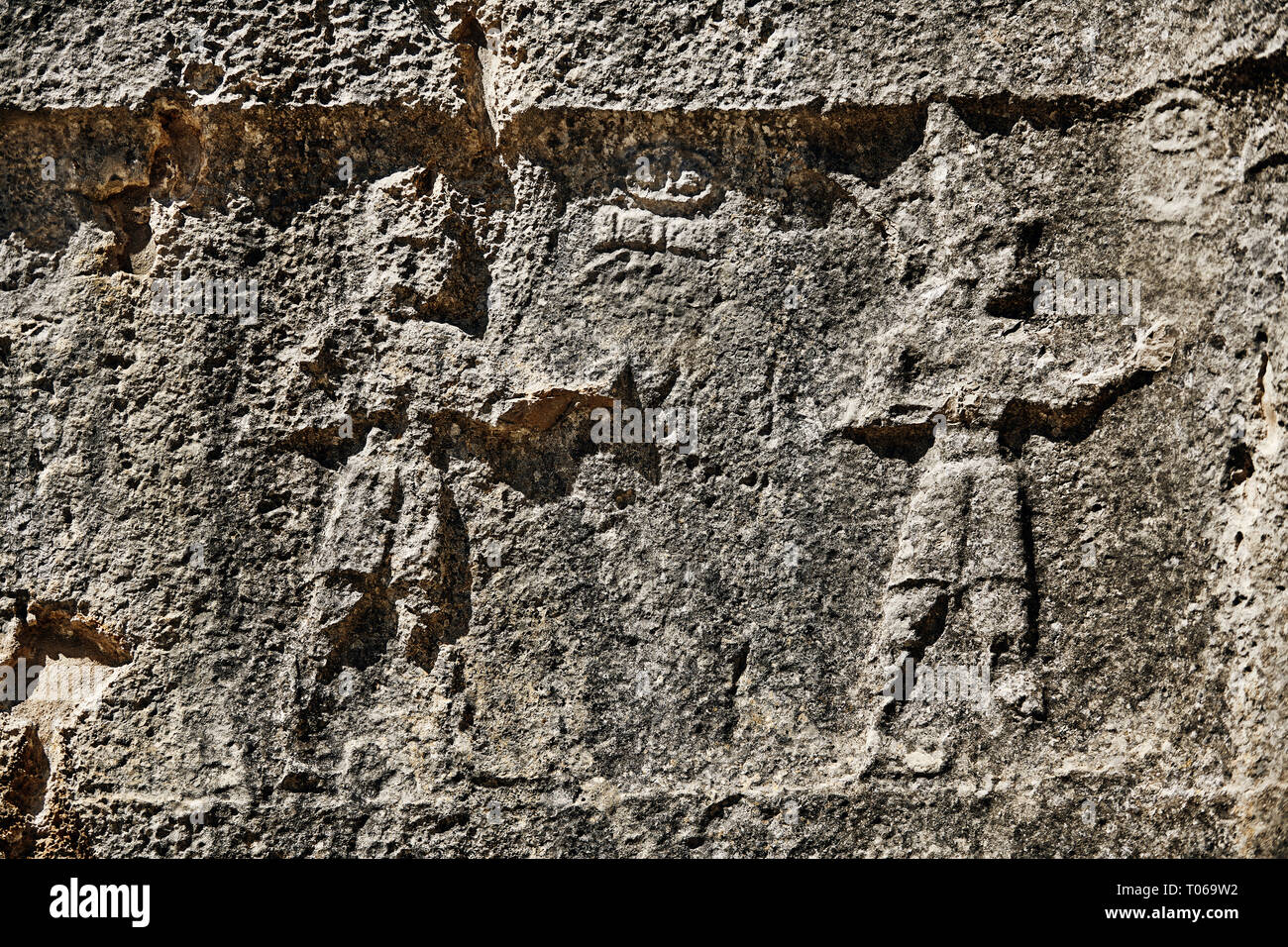 Prozession der männlichen Götter im 13. Jahrhundert v. Chr. Hethiter religiösen Felszeichnungen von Yazılıkaya Hethiter rock Heiligtum, Kammer ein, Hattusa, Bogazale, Tu Stockfoto