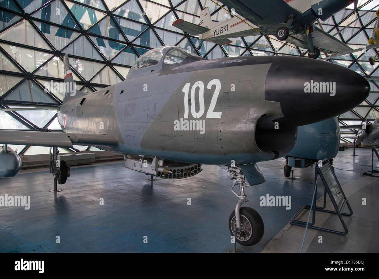 North American F 86 D-50-NA Sabre Dog am Display in serbischen Aeronautical Museum in Belgrad Stockfoto