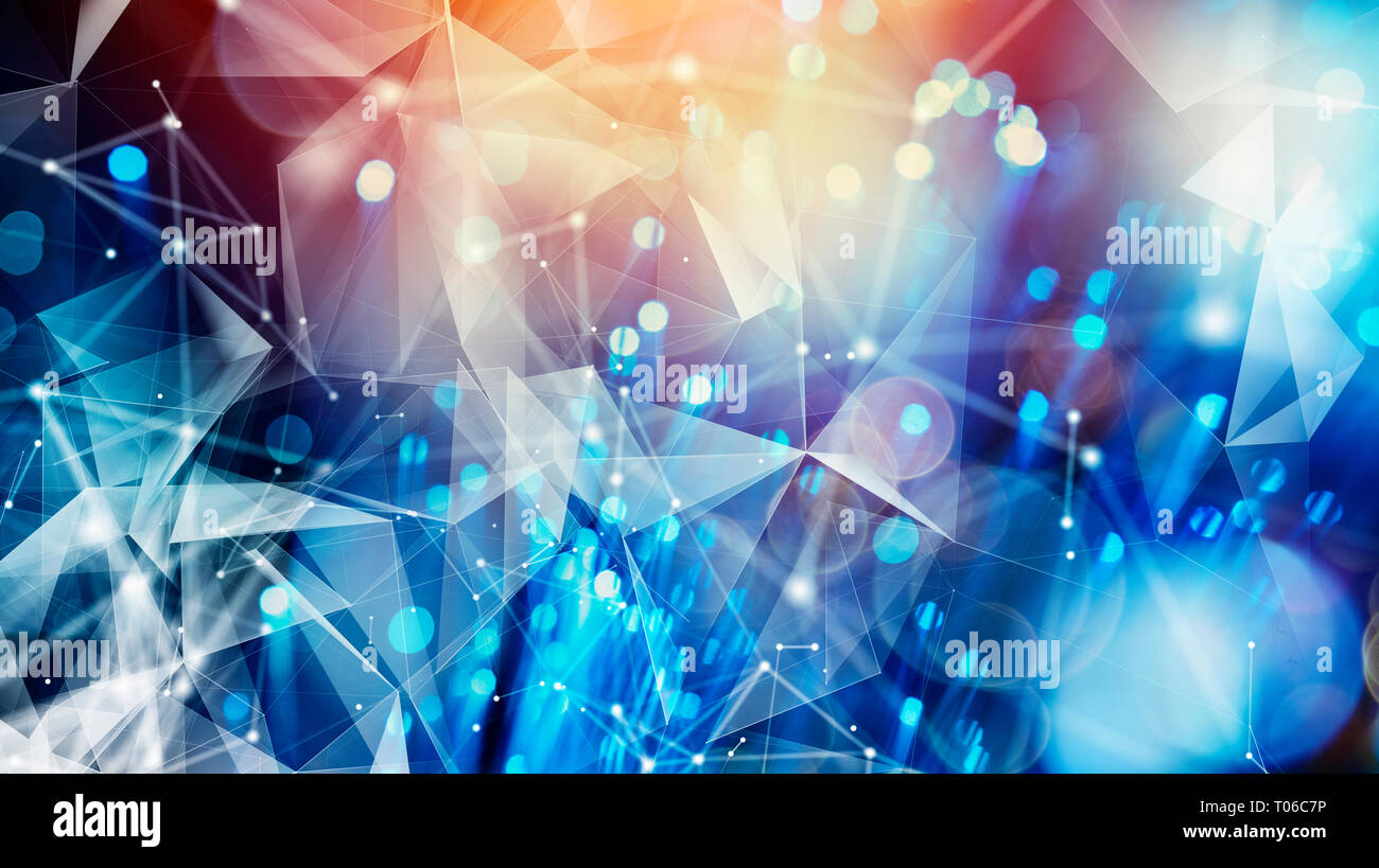 Internet Verbindung mit Glasfaser. Konzept der Schnellen Internet. Stockfoto