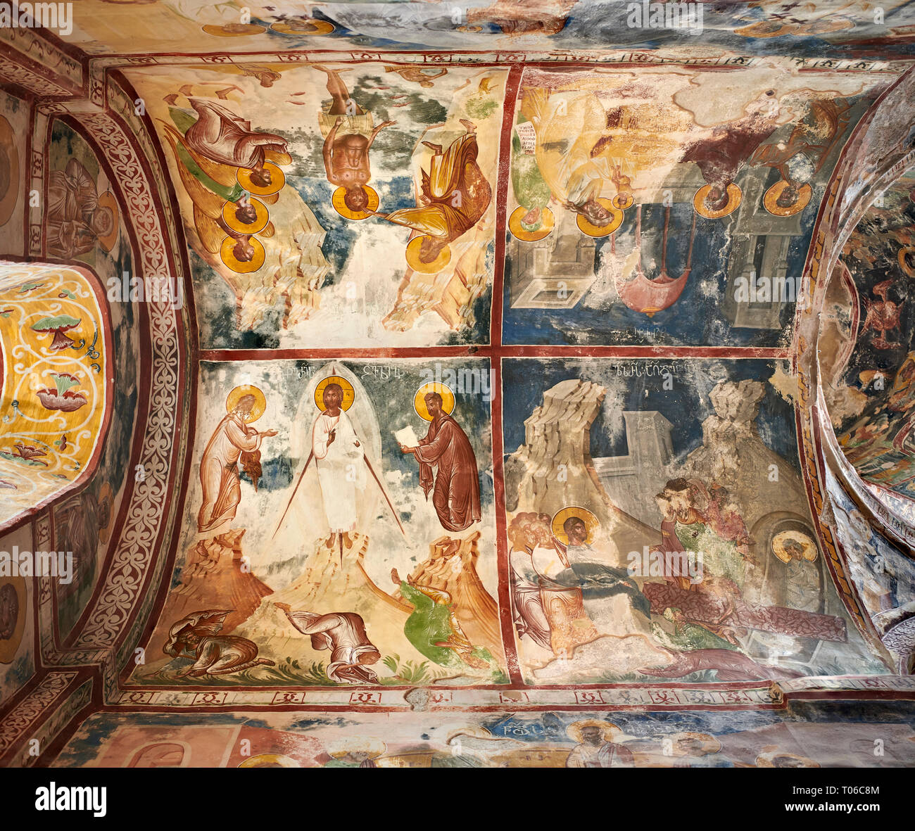 Fotos & Bilder der Byzantinischen Apsis Fresko in der Gelati georgisch-orthodoxen Kirche St George, 13. Jahrhundert, mit Szenen aus dem Leben von Chris Stockfoto