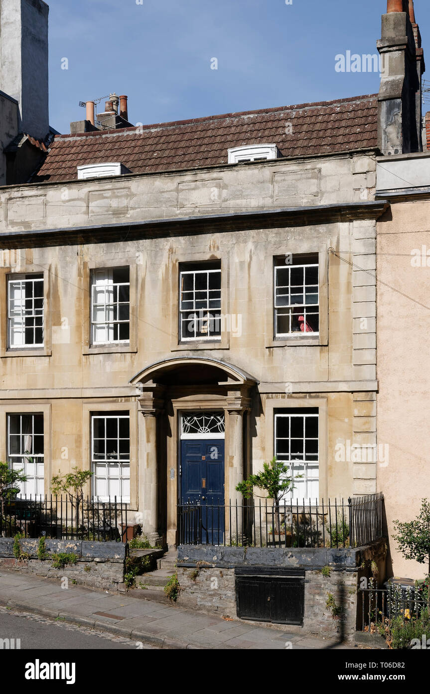 Frühen georgischen Stadthaus, erbaut 1711 St Michael's Hill, Bristol, Großbritannien Stockfoto