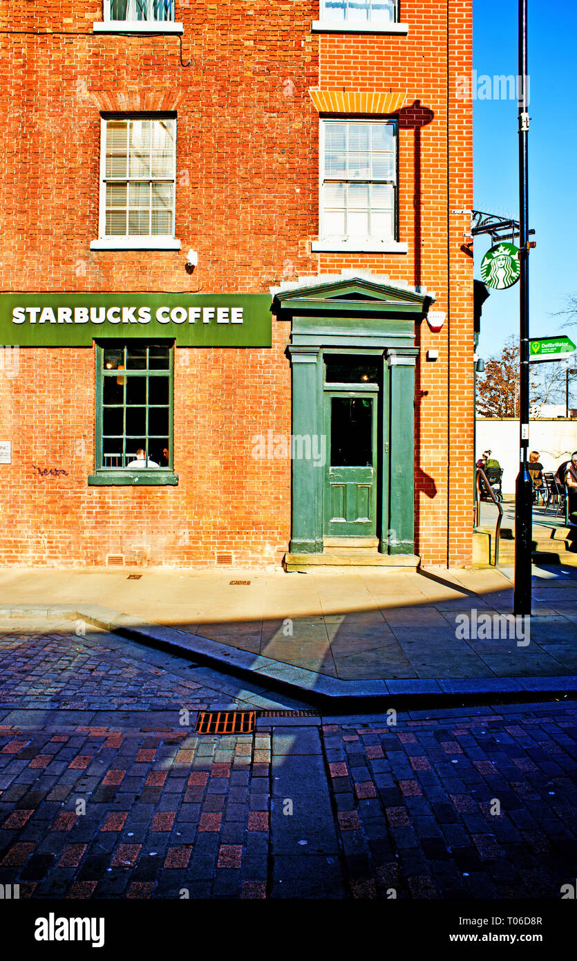 Sheffield, Starbucks Kaffee, England Stockfoto