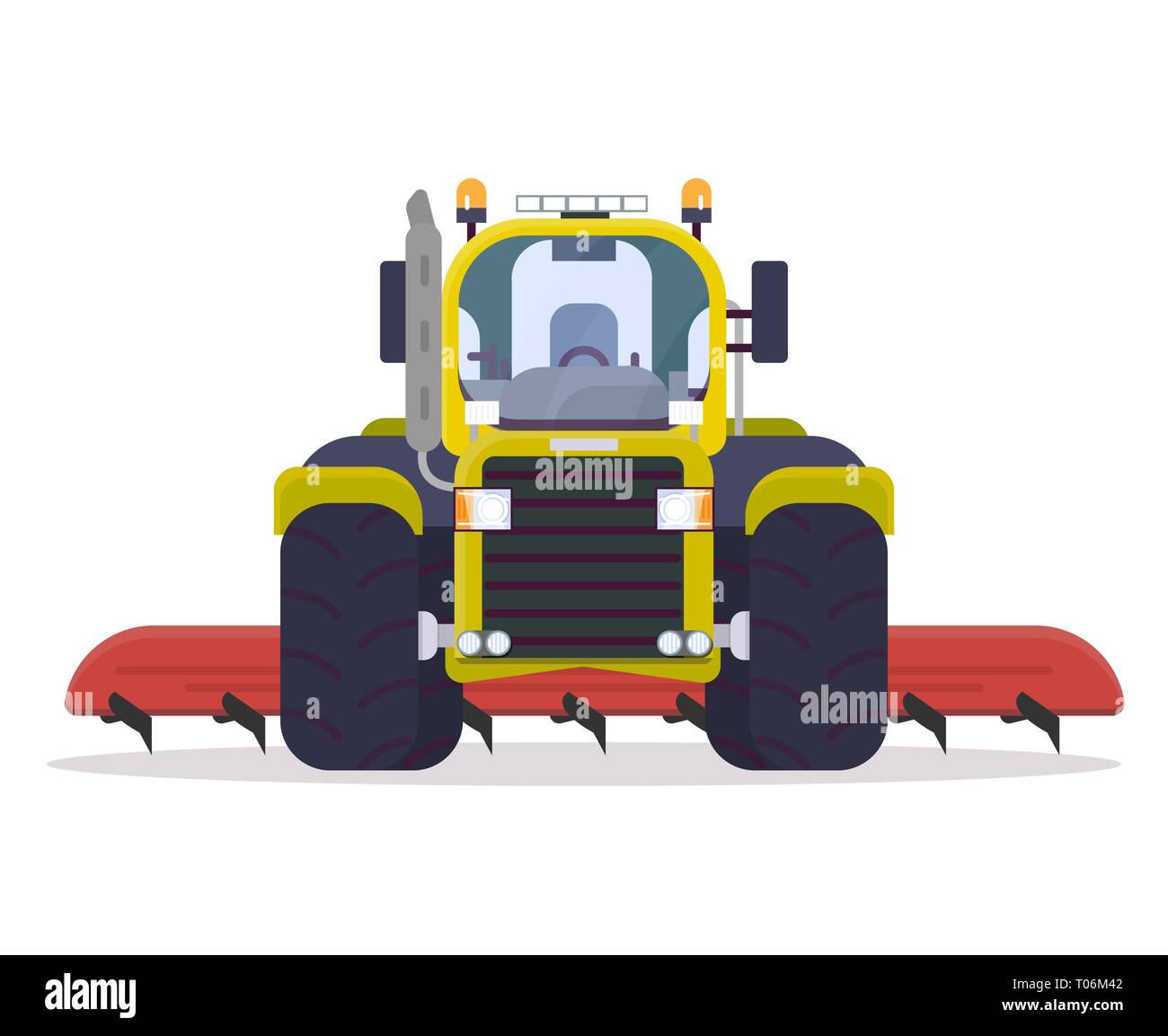 Vorderansicht des kultivator Traktor Stock Vektor