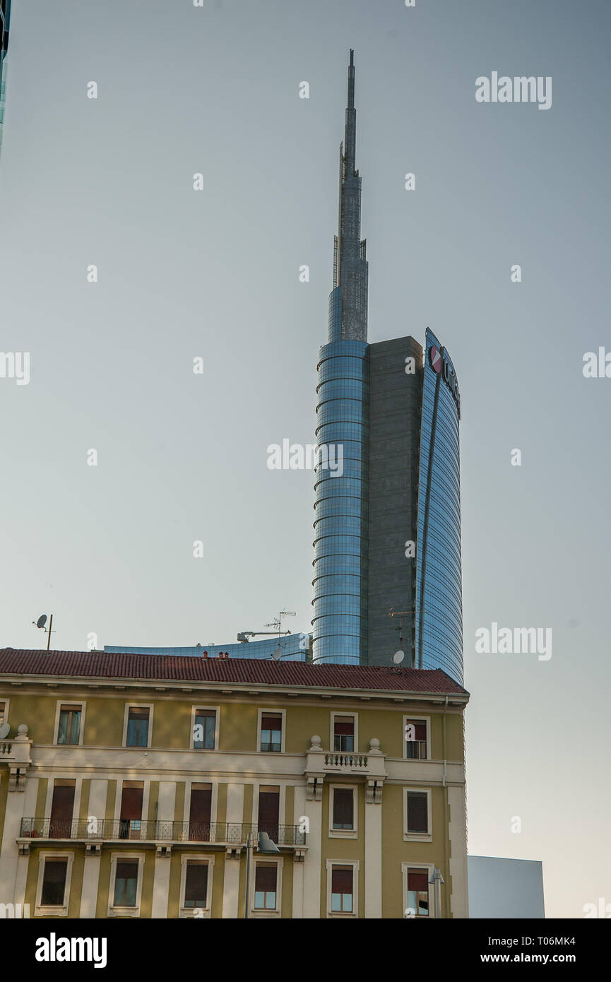 Piazza Gae Aulenti in Mailand Stockfoto