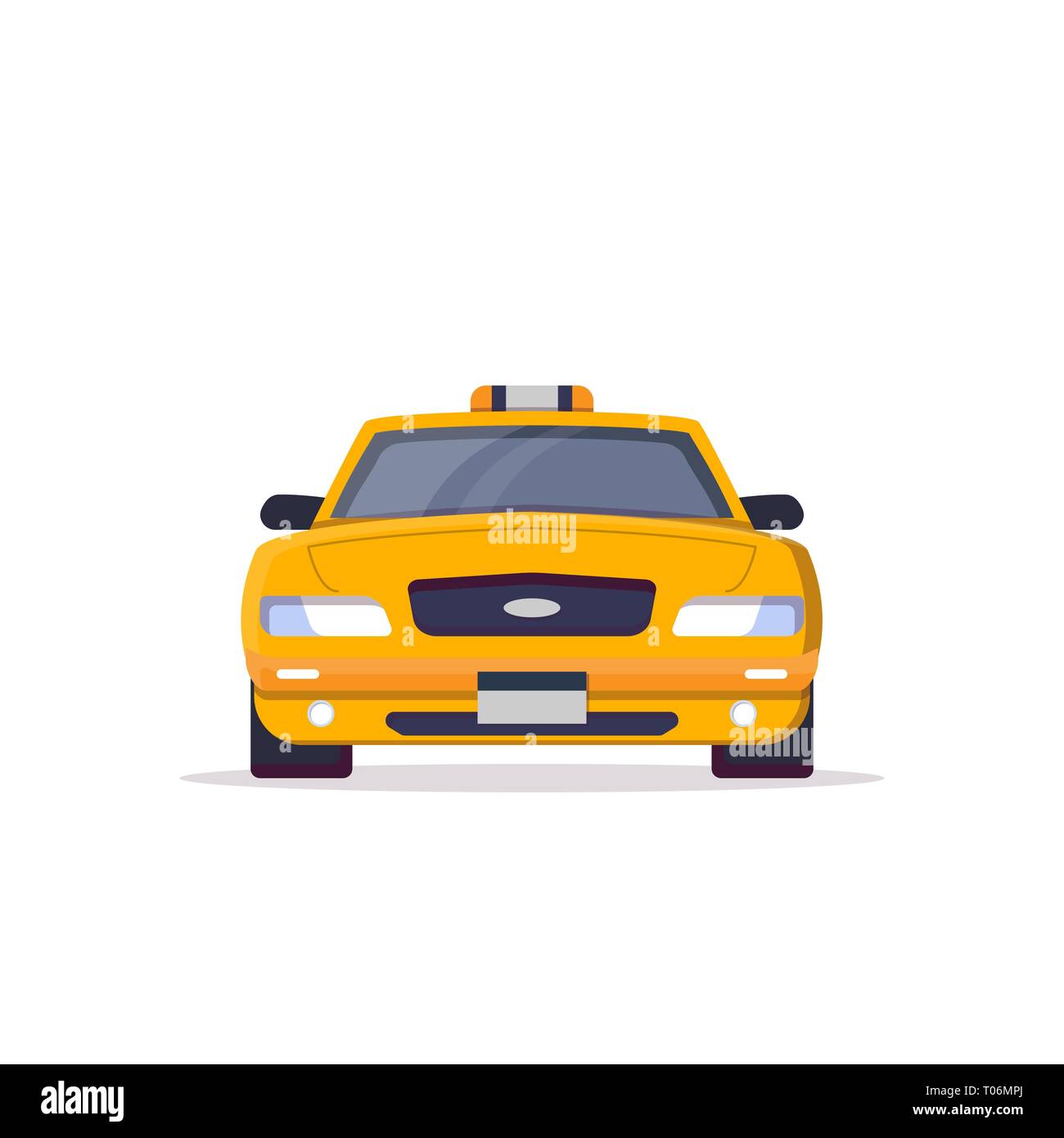 Vorderansicht des Taxi Auto Stock Vektor