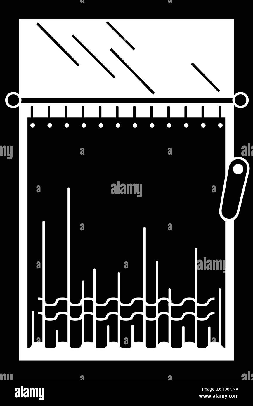 Fenster Vorhang Symbol, einfachen Stil Stock Vektor