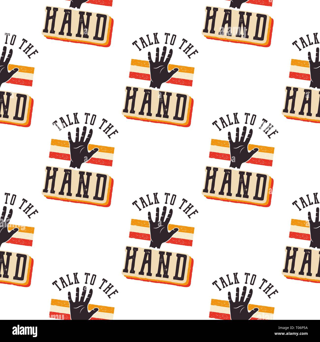 Die 90er Jahre Stil Muster Sprechen Sie Mit Der Hand Zitiere Retro Nahtloses Design Jahrgang 