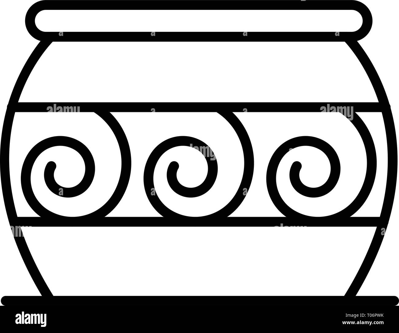 Kessel potter Symbol, outline Style Stock Vektor