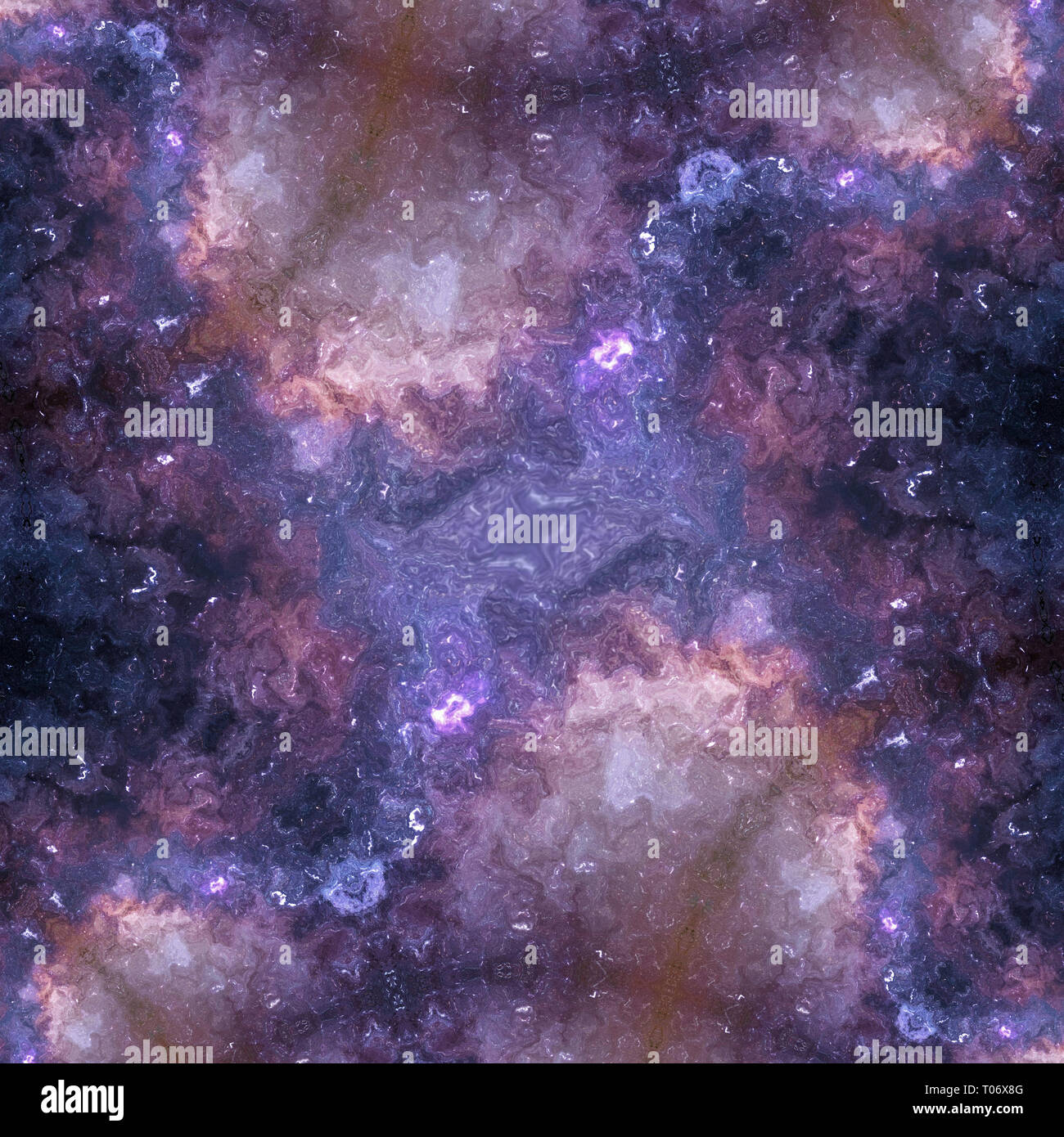 Fraktale kosmische Art Grafik Aquarell violetten Hintergrund. Galaxy cosmos Design Pattern für kreative Produktion. Glow künstlerischen Hintergrund. Flüssige digital Stockfoto