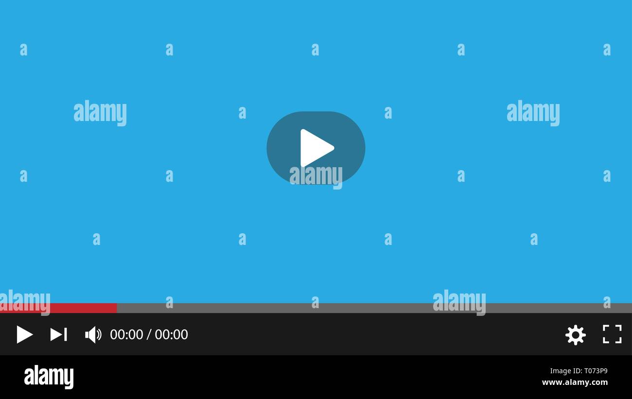 Video player Interface. Vector Illustration, flache Bauform. Stock Vektor