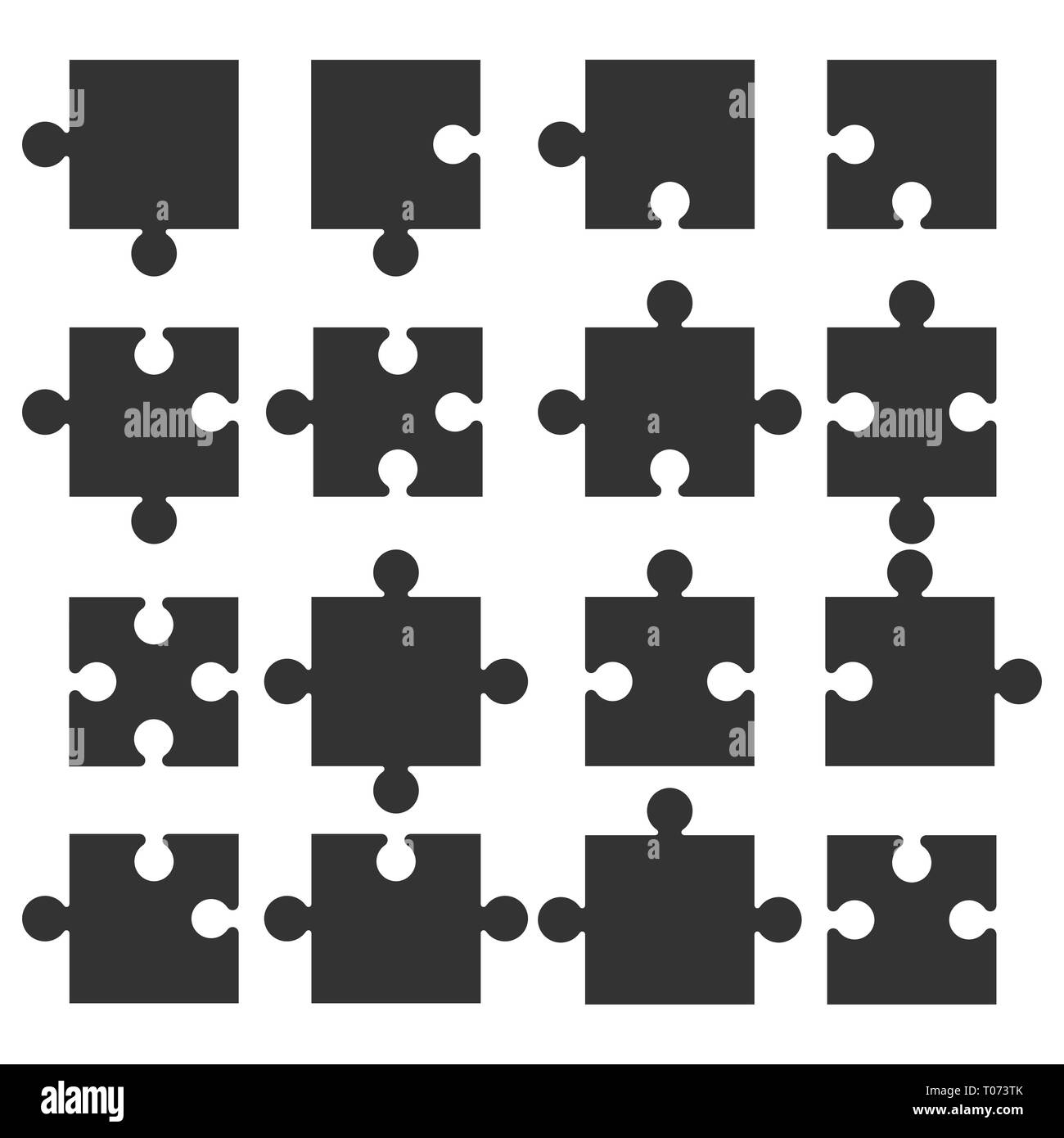 Puzzleteile puzzle Symbol. Vector Illustration, flache Bauform. Stock Vektor