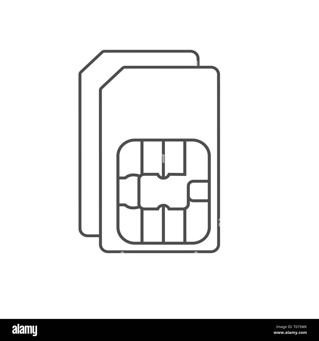 Dual SIM Card, Dual-SIM-Symbol. Vector Illustration, flache Bauform. Stock Vektor